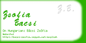 zsofia bacsi business card