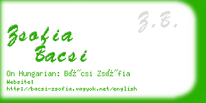 zsofia bacsi business card